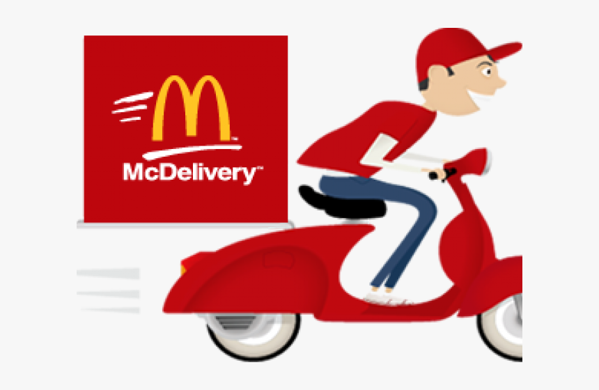 Transparent Mcdonalds Clipart - Food Delivery Bike Png, Png Download