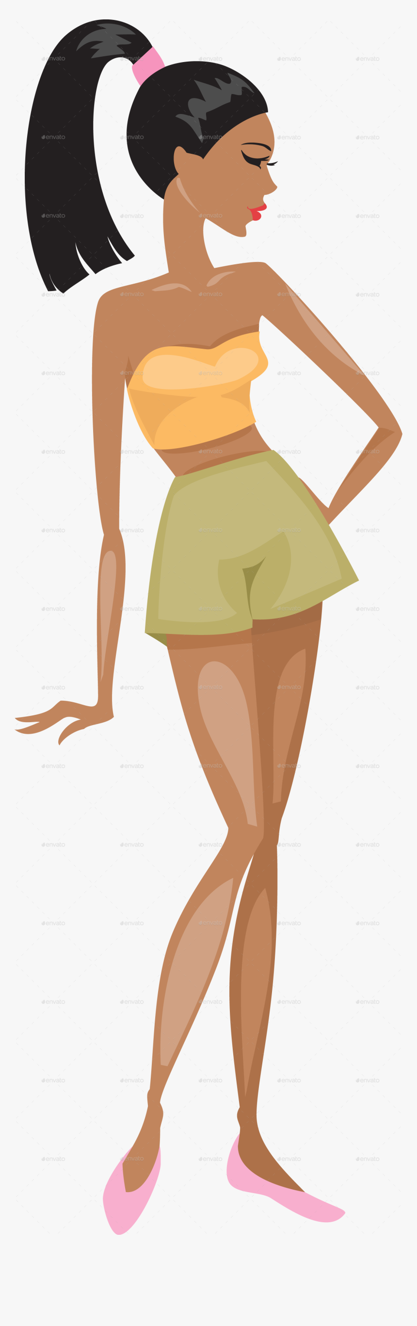 Girl In Summer Clothes Png Transparent Girl In Summer - Illustration, Png Download