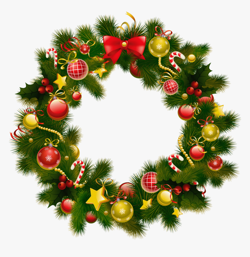 Simple Christmas Wreath - Happy Christmas Wallpaper 2017, HD Png Download