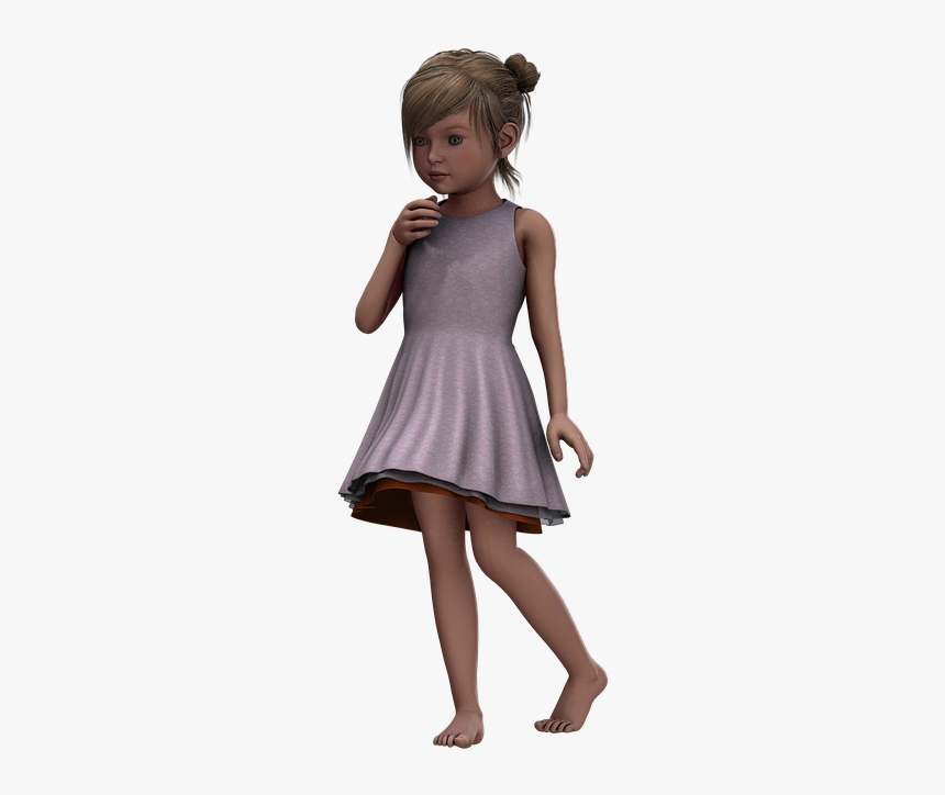 Child, Girl, Summer, Dress, Digital Art, Isolated - Png Girl In Dress, Transparent Png