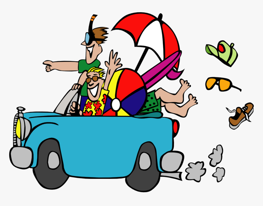 Family Picnic Clipart - Drive To The Beach Clipart, HD Png Download