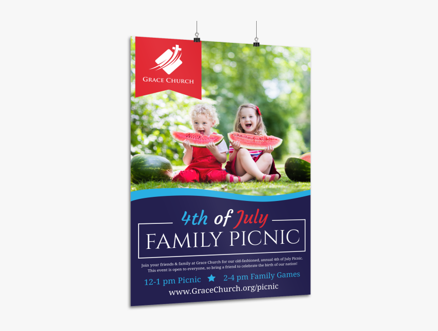 4th Of July Family Picnic Poster Template Preview - Watermelon, HD Png Download