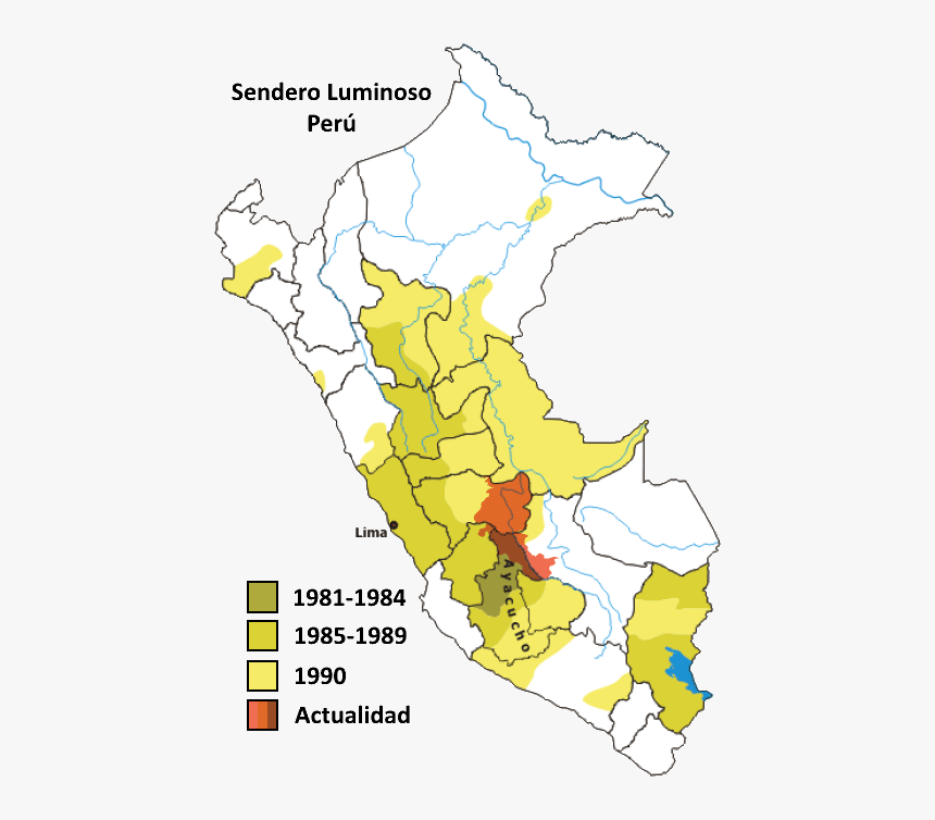Zonas Donde Se Ha Registrado Actividad De Sendero Luminoso - Clipart Peru Map, HD Png Download