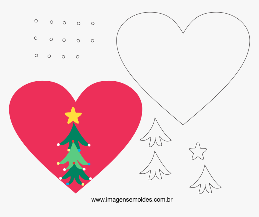 Molde De Coração De Natal Em Eva, HD Png Download