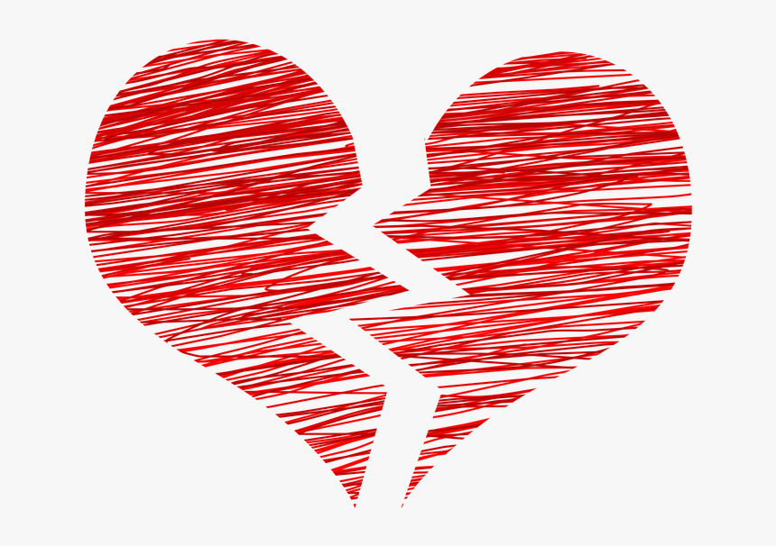 Heart, Broken Heart, Separation, Breaking, Red - Divorce Png, Transparent Png