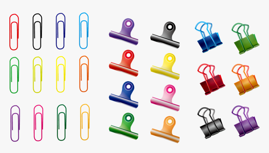 Paper Clips Office Supplies Clamps Office Fourniture De Bureau Trombone Hd Png Download Transparent Png Image Pngitem