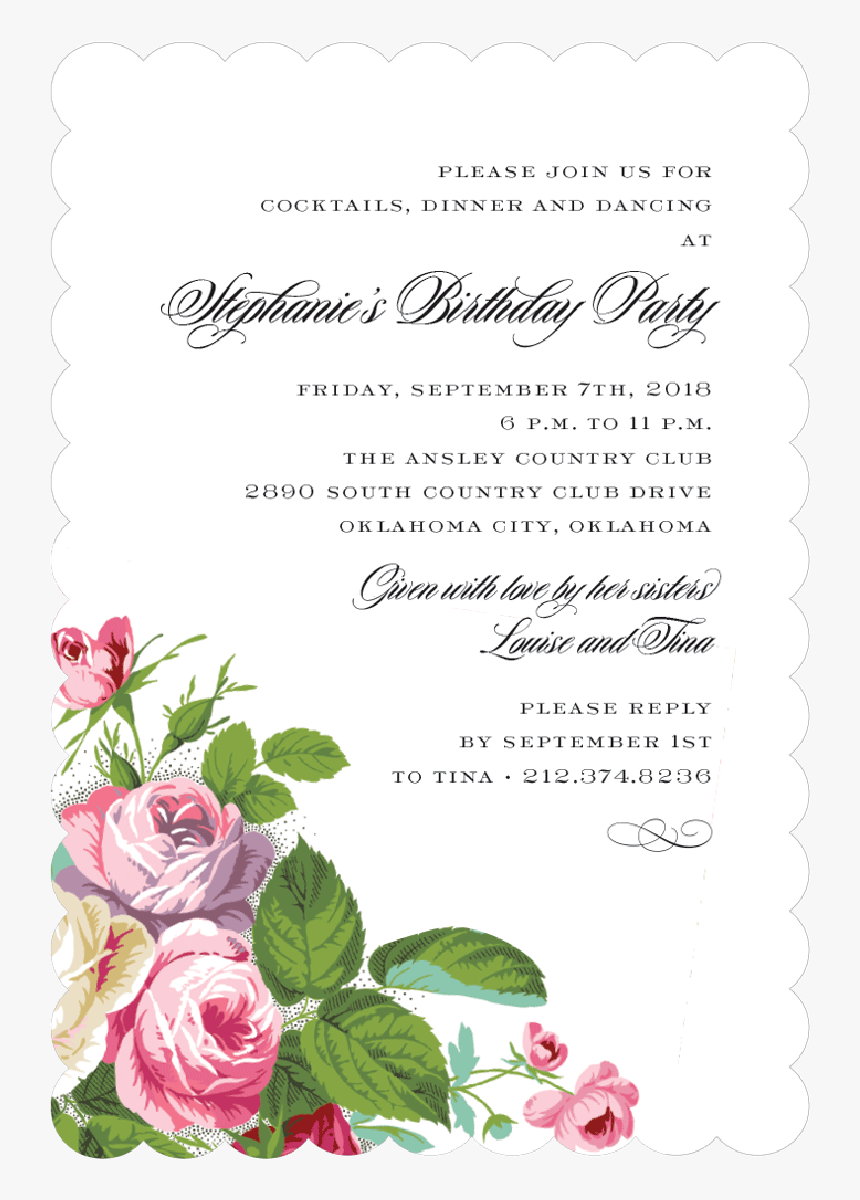 Metallic Invitation With Flower, HD Png Download