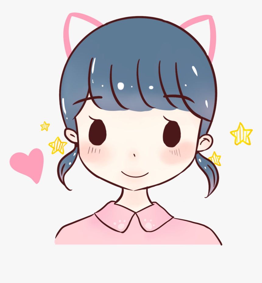 Hand Painted Original Q Version Avatar Png And Psd - Cute Girl Cartoon Png, Transparent Png
