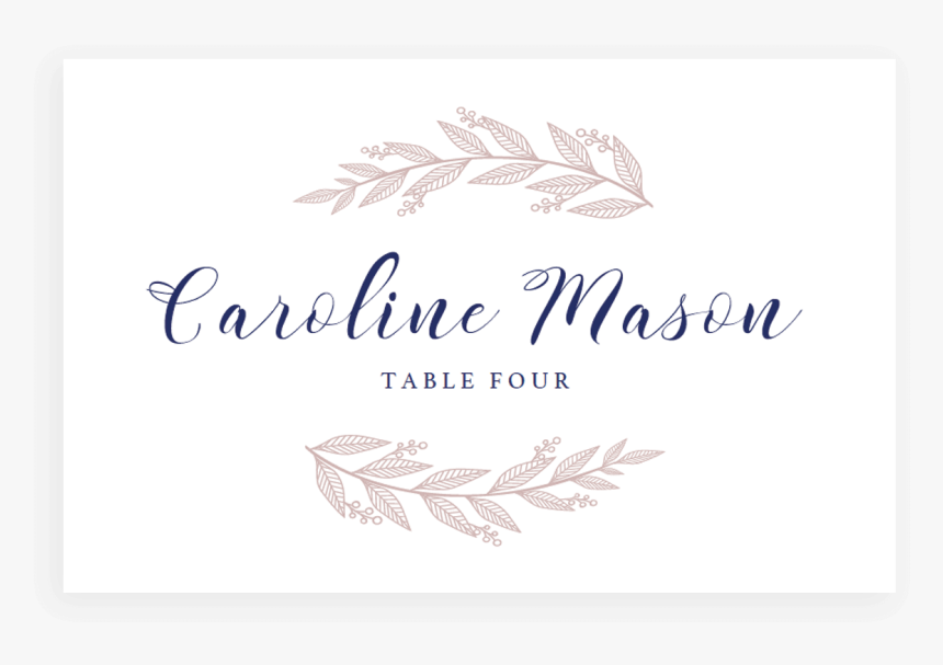 Clip Art Rustic Name Cards Template - Calligraphy, HD Png Download