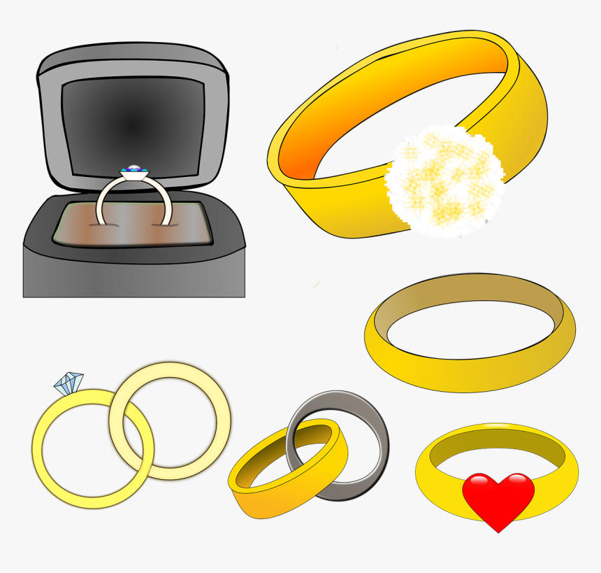 Transparent Wedding Rings Clip Art - รูป แหวน คู่ การ์ตูน, HD Png Download