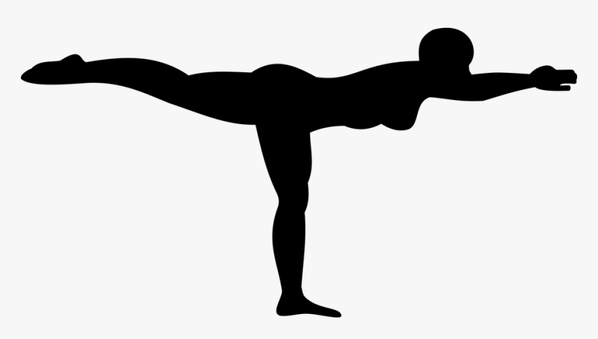 Pilates, Yoga, Silhouette, Women, Stretching, Fitness - Warrior 3 Yoga Pose Silhouette, HD Png Download