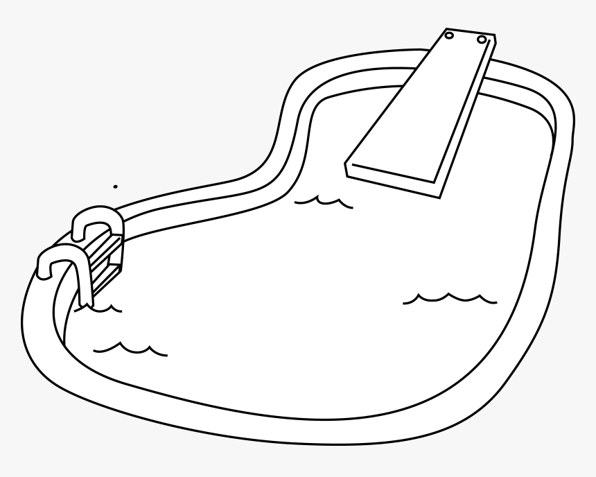 Swimming Pool Line Art - Drawing Of A Swimming Pool, HD Png Download