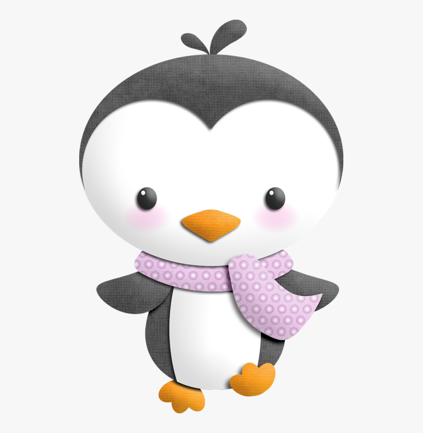 Penguin Clipart Cute With Scarf, HD Png Download