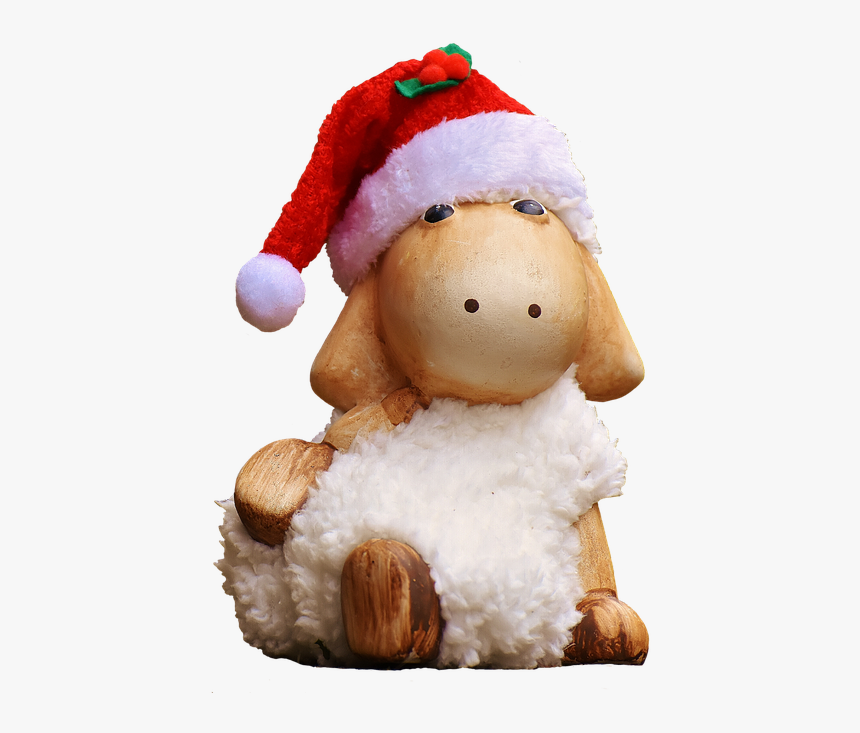 Christmas, Sheep, Figure, Soft Toy, Santa Hat, Toys - Christmas Cute Figure, HD Png Download