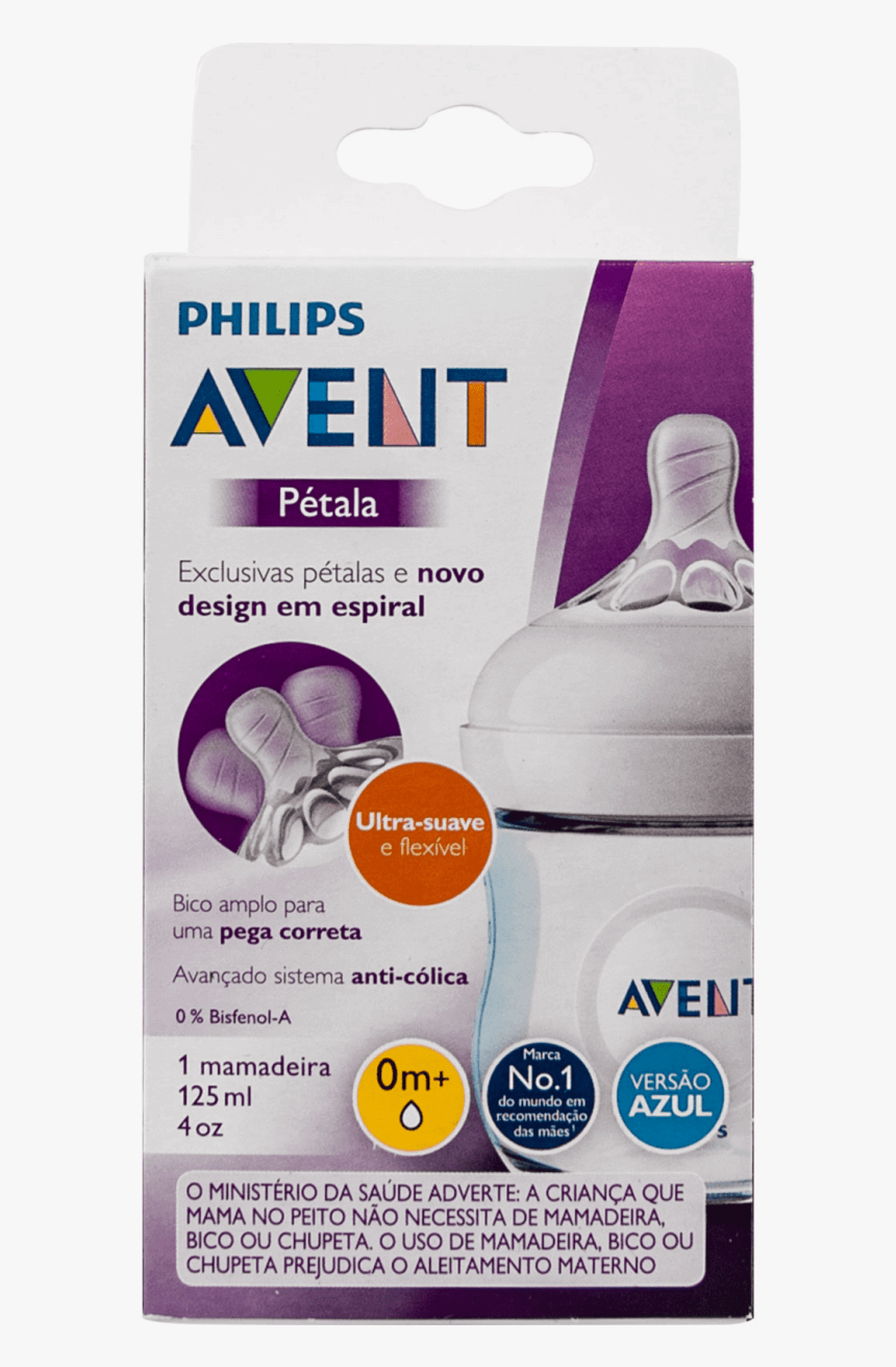 Mamadeira Pétala Ultra Suave Avent 125ml 0m - Bpa Free Feeding Bottle, HD Png Download