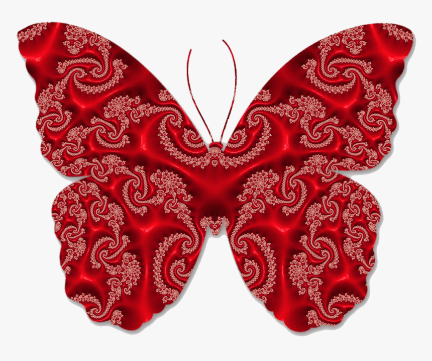 Mariposa En Encaje Rojo - Butterfly Red Png, Transparent Png