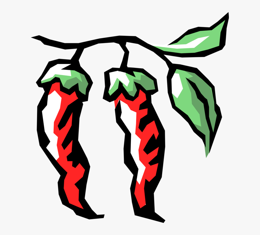 Vector Illustration Of Hot Red Peppers, HD Png Download