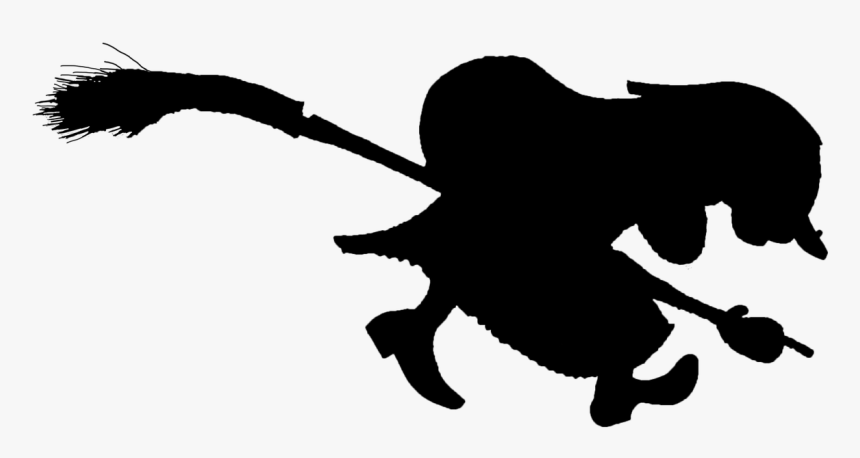 Bruja En Escoba Silueta - Portable Network Graphics, HD Png Download