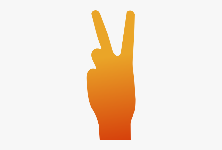 Peace Hand Sign Vector Image - Red V, HD Png Download