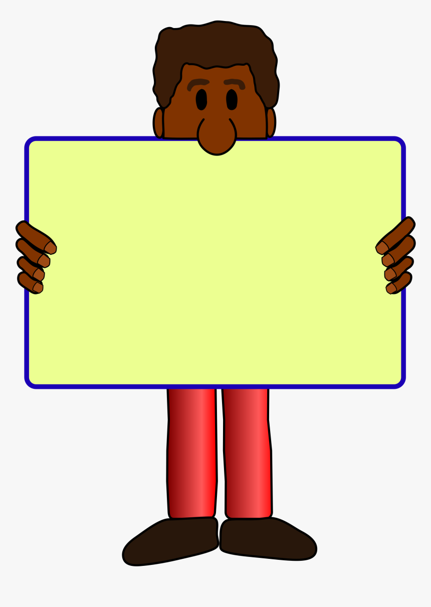 Shy Man With A Sign Clip Arts - African American Pc Man Clipart, HD Png Download