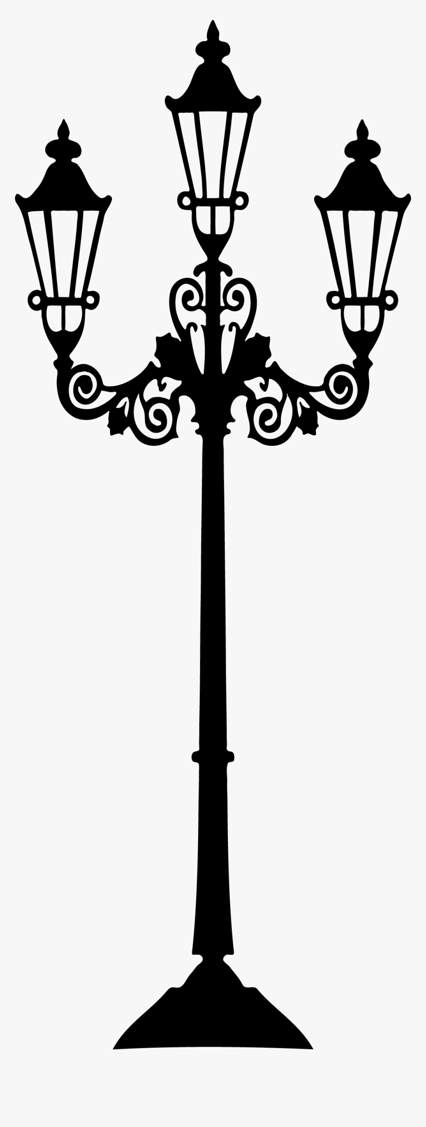 Streetlight Clipart Transparent - Lamp Post Silhouette Png, Png Download