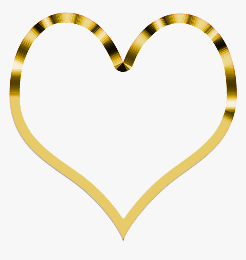Corazón Dorado Simple - Transparent Background Gold Heart, HD Png Download