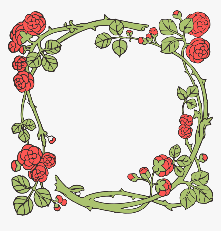 Transparent Vintage Flowers Clipart - Vintage Flowers Borders Vector Png, Png Download