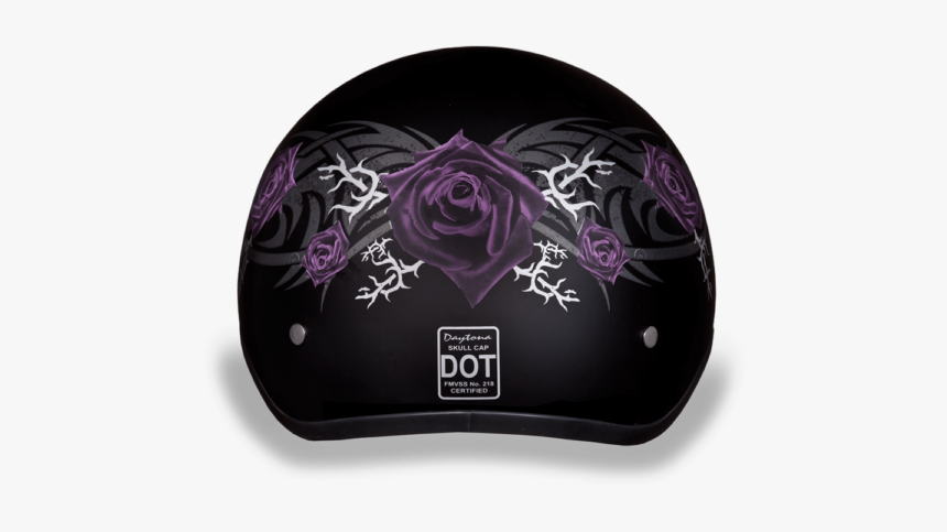 Daytona Womens Purple Rose Dot Skull Cap Motorcycle - Womens Half Shell Motorcycle Helmet, HD Png Download