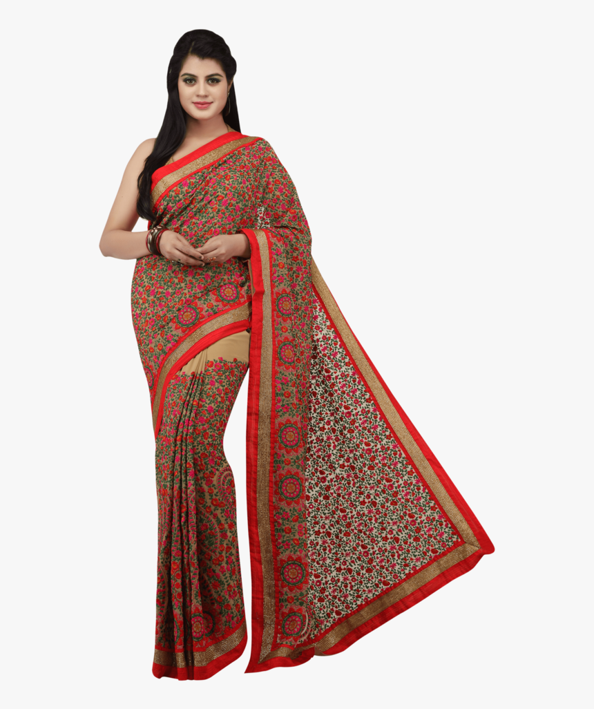 Womens Georgette Saree - Silk, HD Png Download