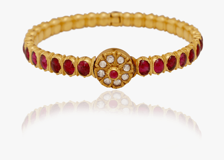 Ethnic Ruby Gold Bracelet - Diamond, HD Png Download