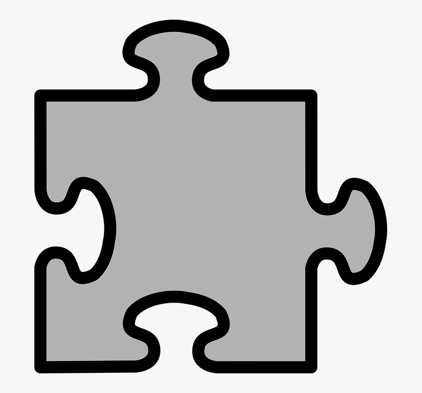 Jigsaw, Jigsaw Puzzle, Grey, Piece, Puzzle, Concept - Transparent Background Puzzle Piece Png, Png Download