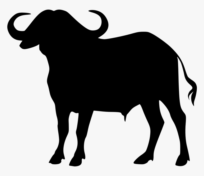 Cape Buffalo Transparent Png - Buffalo Silhouette Free Vector, Png Download