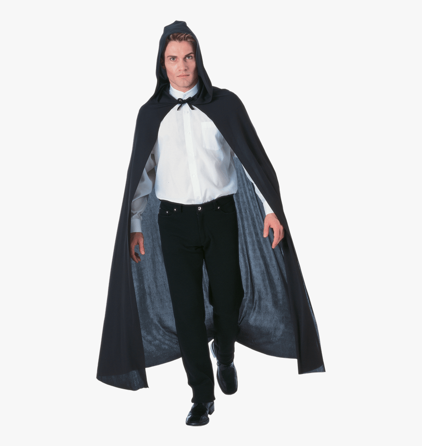 Full Length Black Hooded Costume Cape - Cape And Cloaks, HD Png Download