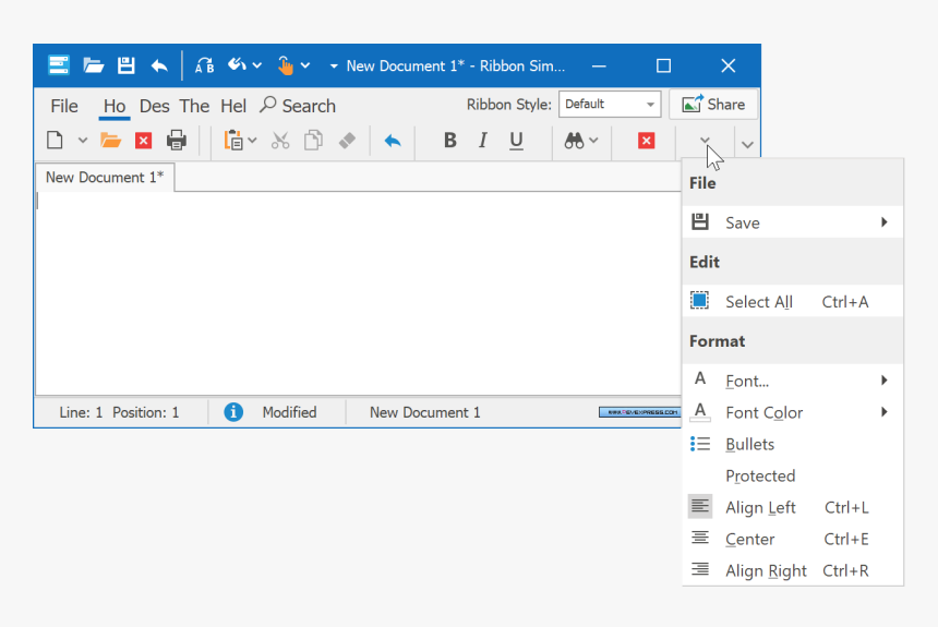 Winforms Ribbon 2019 Overflow List - Office 2019 Ribbon Color, HD Png Download