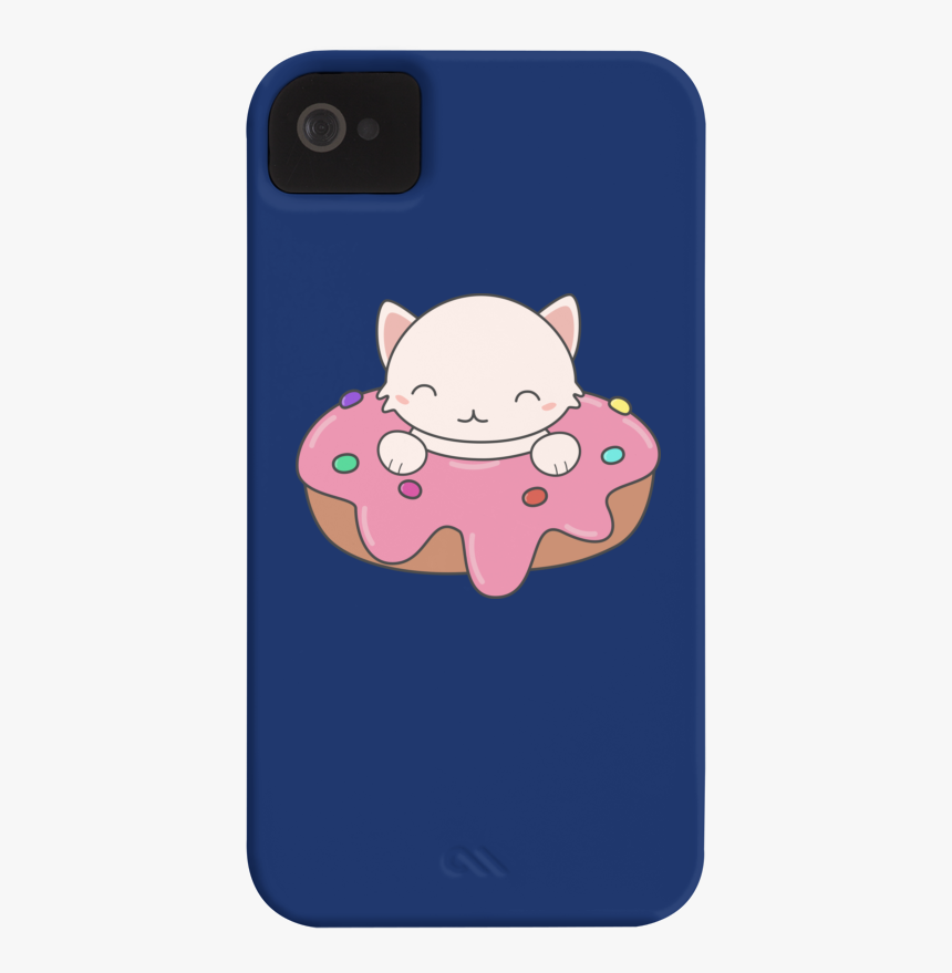 Kawaii Cute Cat On A Donut Barely There Phone Case - Mobile Phone Case, HD Png Download