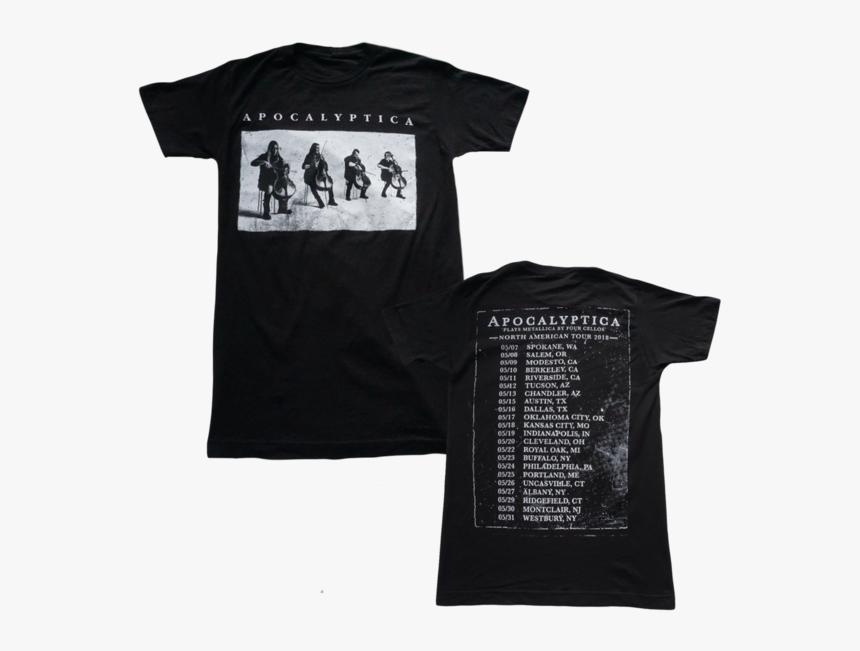 Cello Black Photo 2018 Tour Tee - Apocalyptica Tour 2018 T Shirt, HD Png Download