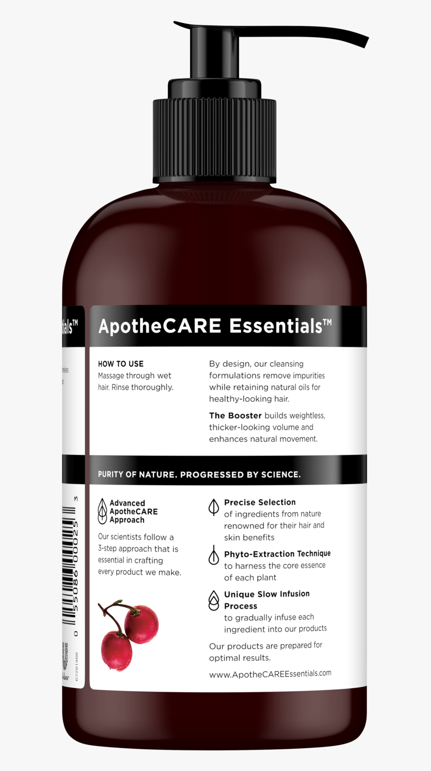Back Of Shampoo Apothecare Essentials™ The Booster - Apothecare Essentials The Booster Shampoo, HD Png Download