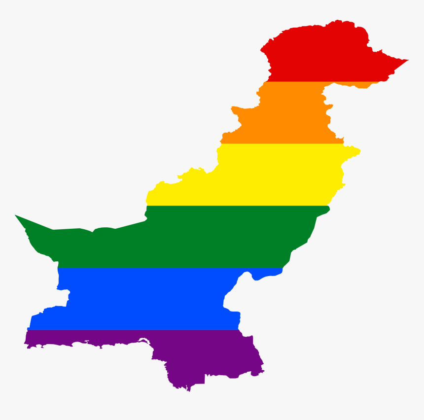 Lgbt Flag Map Of Pakistan - Pakistan Map Svg, HD Png Download