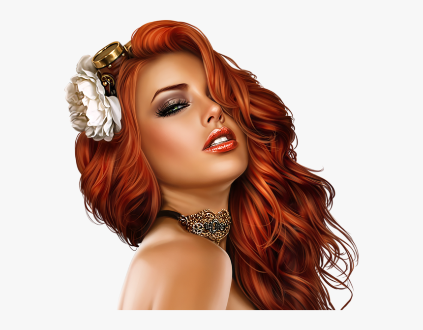 Femme Buste - Women With Flowers In Hair Drawings, HD Png Download