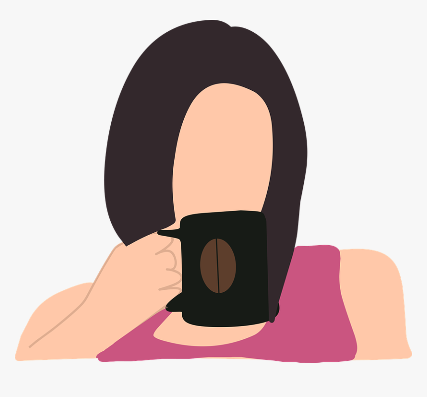 Woman, Coffee, Drink, Hot, Break, Hair, Skin, Clothes - Illustration, HD Png Download