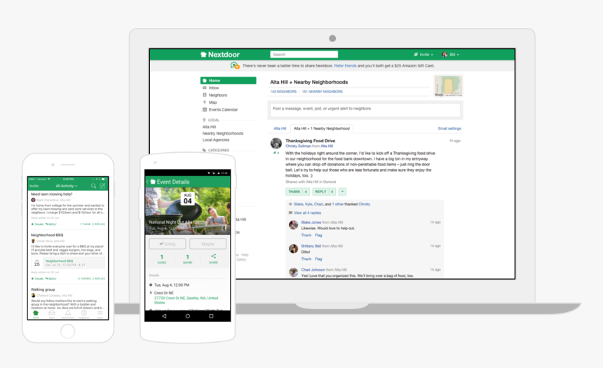 Nextdoor Neighborhood Website, HD Png Download