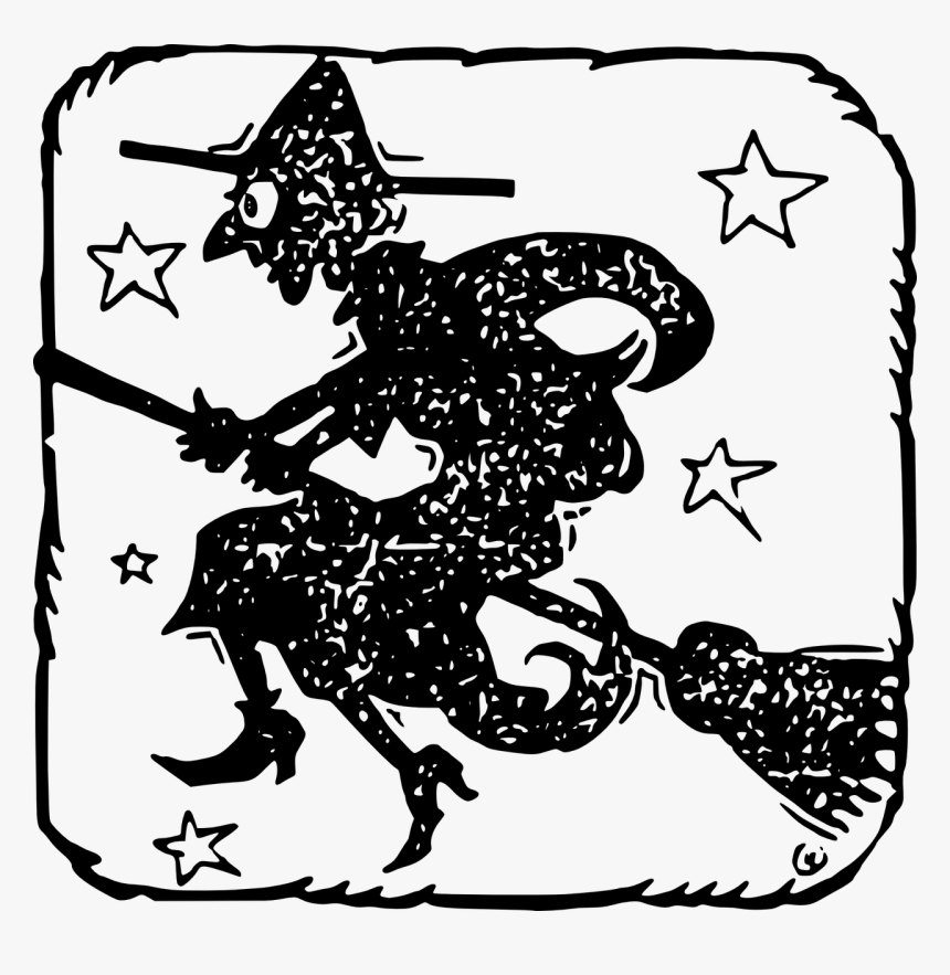 Вещица Шапка И Метла Тиква Прилеп Котка, HD Png Download