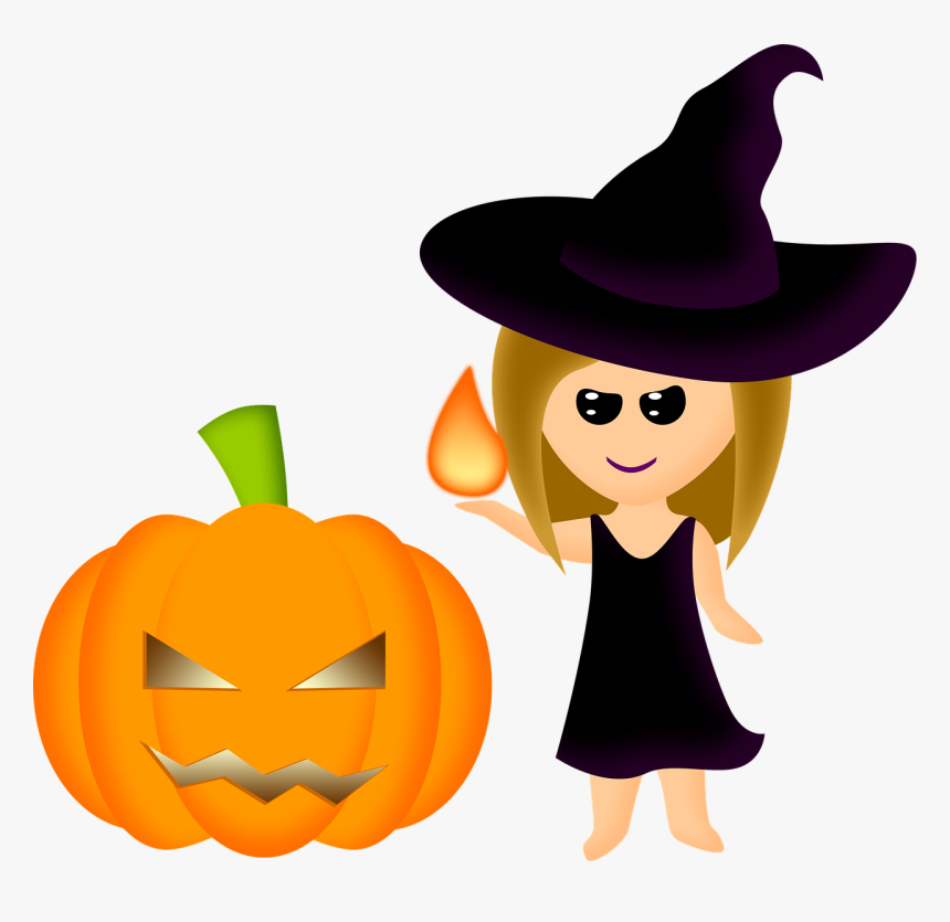 Halloween Witch Pumpkin Free Photo - Halloween Menina Png, Transparent Png