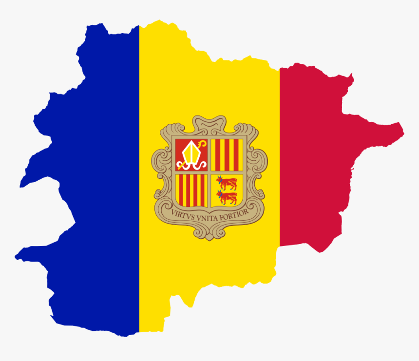 Andorra Map With Flag, HD Png Download