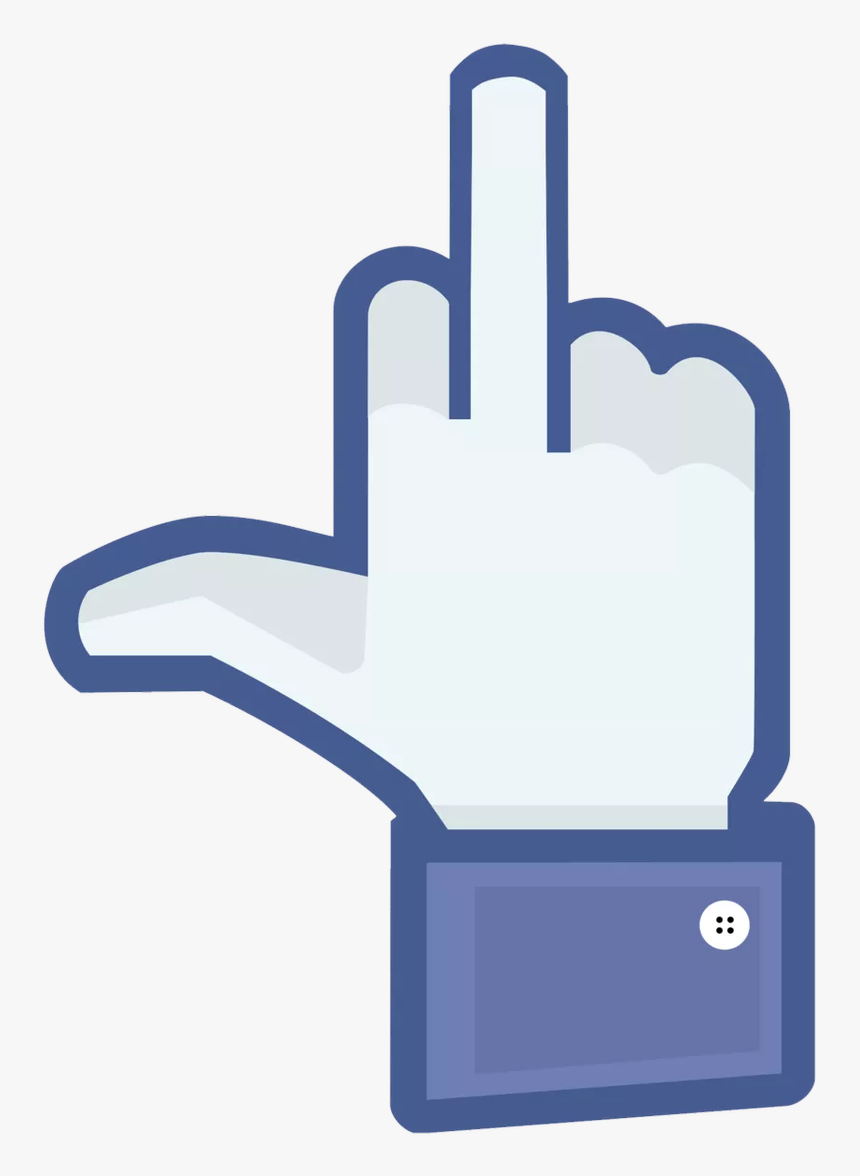 Blue Facebook Middle Finger, HD Png Download