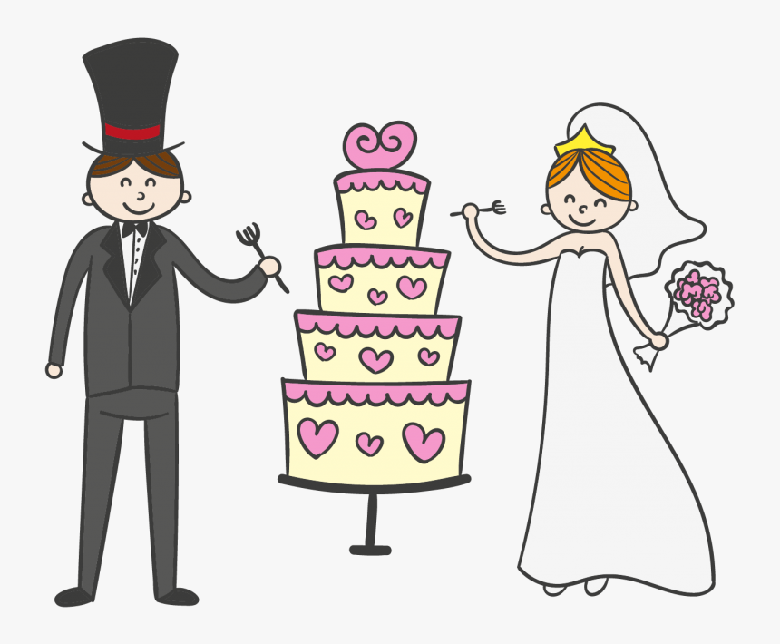 Wedding Couple Cake Free Download - Pastel De Boda Caricatura, HD Png Download