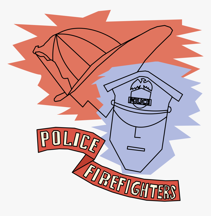 Police And Firefighters Clip Arts - Firefighter And Police Clipart, HD Png Download