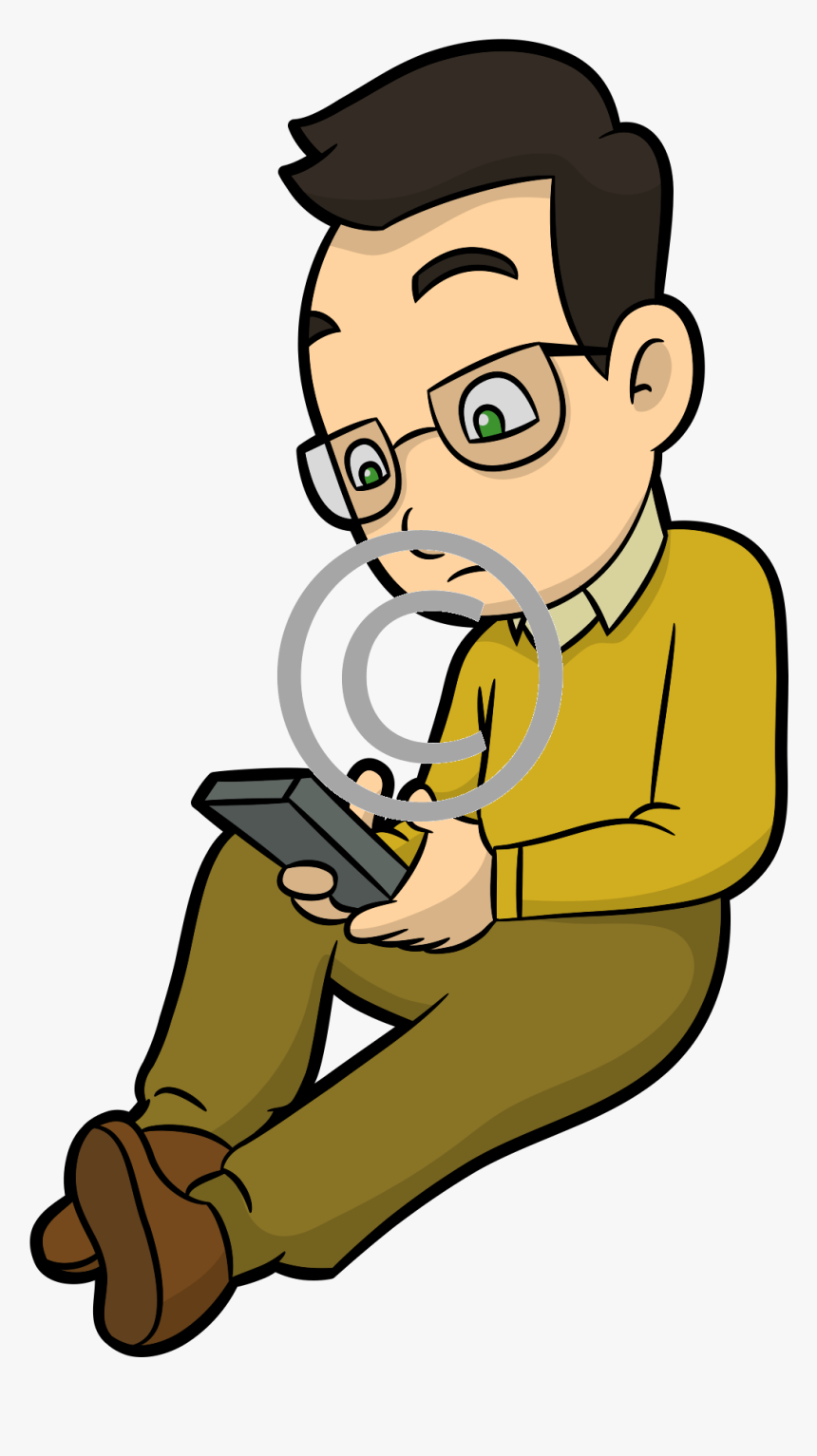 Guy On Phone Cartoon, HD Png Download