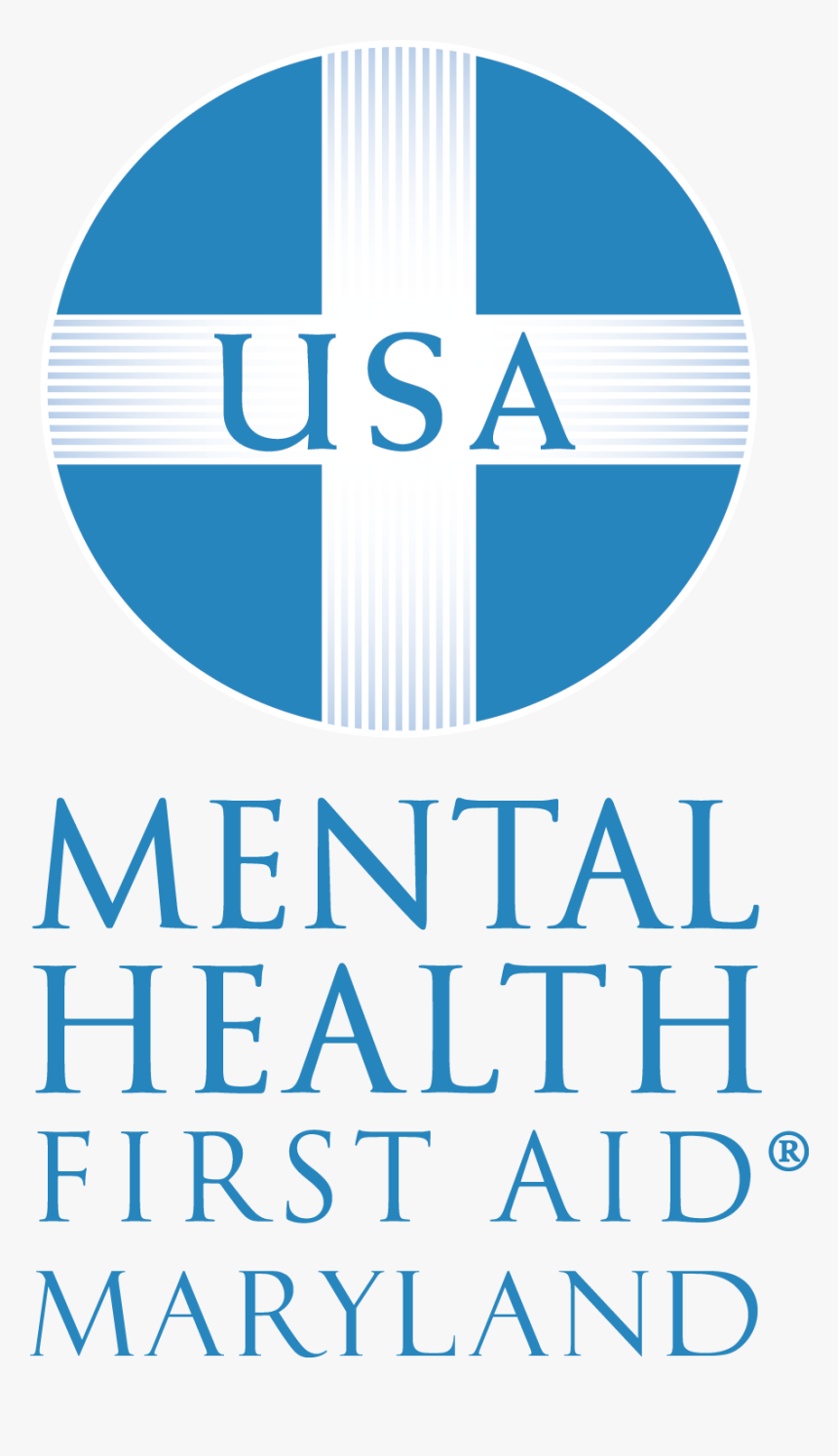 Mentalhealthfirstaid Logo Wr Vertmarylandkw - Mental Health First Aid Logo, HD Png Download