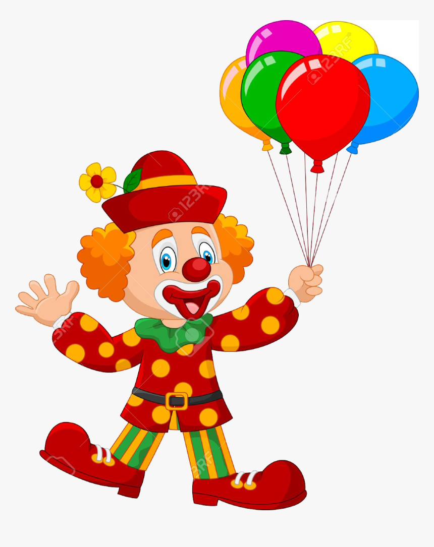 Background Clipart - Cute Clown With Balloon, HD Png Download